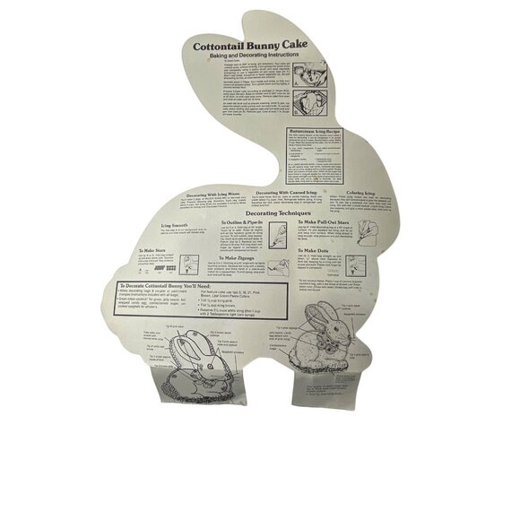 Vintage 1986 Wilton Cottontail Bunny Cake Pan With Instructions 110d - Picture 4 of 6